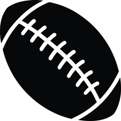 American Football Ball in Black | Bold Sports Silhouette Vector for Print, Game & Athletic Vector EPS Format