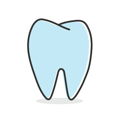 Outline tooth icon simple silhouette flat style.