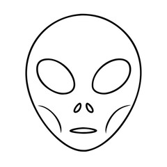 alien face icon, alien face line art - simple line art of alien face, perfect for alien face logos and icons