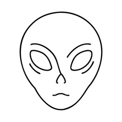 alien face icon, alien face line art - simple line art of alien face, perfect for alien face logos and icons