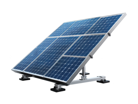 Modern solar panel system energy efficient renewable clean technology eco on transparent background