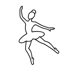 ballet dancer silhouette icon, ballet dancer silhouette line art - simple line art of ballet dancer silhouette, perfect for ballet dancer silhouette logos and icons