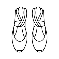 ballet slippers icon, ballet slippers line art - simple line art of ballet slippers, perfect for ballet slippers logos and icons