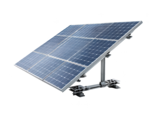 Modern solar panel system clean energy technology sustainable power source on transparent background