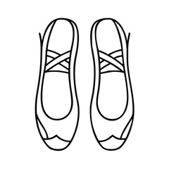 ballet shoes icon, ballet shoes line art - simple line art of ballet shoes, perfect for ballet shoes logos and icons