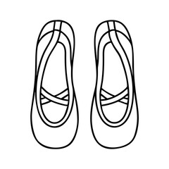 ballet slippers icon, ballet slippers line art - simple line art of ballet slippers, perfect for ballet slippers logos and icons