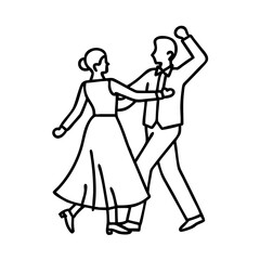 ballroom dancers icon, ballroom dancers line art - simple line art of ballroom dancers, perfect for ballroom dancers logos and icons