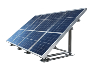 Modern solar panel system clean energy sustainable technology eco sun blue on transparent background