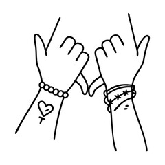 best friend wrist tattoos icon, best friend wrist tattoos line art - simple line art of best friend wrist tattoos, perfect for best friend wrist tattoos logos and icons