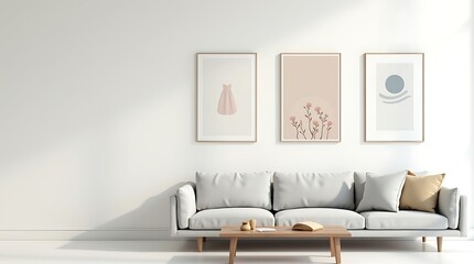 Modern minimalist interior design visualization