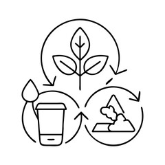 biodegradable icon, biodegradable line art - simple line art of biodegradable, perfect for biodegradable logos and icons