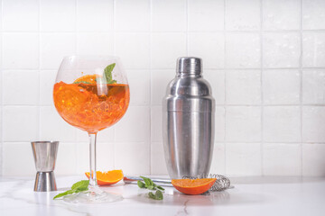 Glass of Aperol spritz cocktail