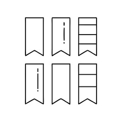 bookmark collection icon, bookmark collection line art - simple line art of bookmark collection, perfect for bookmark collection logos and icons
