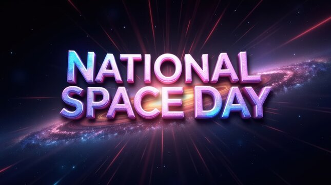Celebrating national space day a cosmic exploration of the universe's wonders in a vibrant galaxy setting