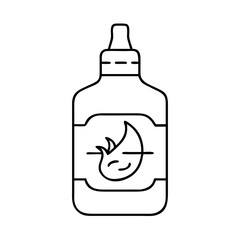 bottle of hot sauce icon, bottle of hot sauce line art - simple line art of bottle of hot sauce, perfect for bottle of hot sauce logos and icons