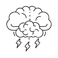 brainstorm cloud icon, brainstorm cloud line art - simple line art of brainstorm cloud, perfect for brainstorm cloud logos and icons