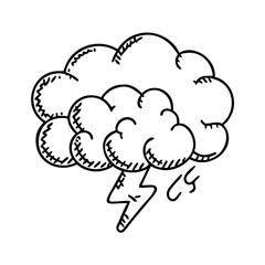 brainstorm cloud icon, brainstorm cloud line art - simple line art of brainstorm cloud, perfect for brainstorm cloud logos and icons