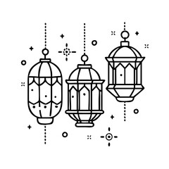 bright colored lanterns icon, bright colored lanterns line art - simple line art of bright colored lanterns, perfect for bright colored lanterns logos and icons