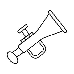 bugle icon, bugle line art - simple line art of bugle, perfect for bugle logos and icons