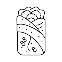 burrito icon, burrito line art - simple line art of burrito, perfect for burrito logos and icons