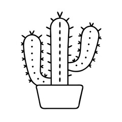 cactus icon, cactus line art - simple line art of cactus, perfect for cactus logos and icons