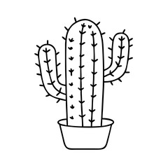 cactus icon, cactus line art - simple line art of cactus, perfect for cactus logos and icons