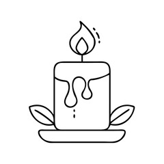 candle for relaxation icon, candle for relaxation line art - simple line art of candle for relaxation, perfect for candle for relaxation logos and icons