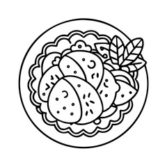 carnitas tacos icon, carnitas tacos line art - simple line art of carnitas tacos, perfect for carnitas tacos logos and icons