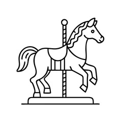 carousel horse icon, carousel horse line art - simple line art of carousel horse, perfect for carousel horse logos and icons