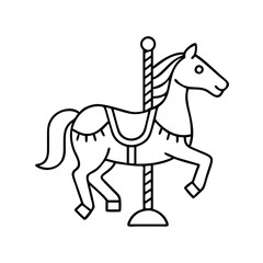 carousel horse icon, carousel horse line art - simple line art of carousel horse, perfect for carousel horse logos and icons