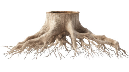 Fototapeta premium Natural Hollow in Tree Base Formed by Roots in Realistic Detail Transparent Background