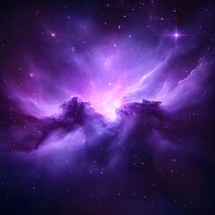 Fototapeta premium Stunning Purple Nebula Cosmic Background Space Galaxy