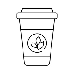compostable cup icon, compostable cup line art - simple line art of compostable cup, perfect for compostable cup logos and icons