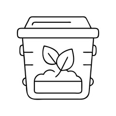 compost bin icon, compost bin line art - simple line art of compost bin, perfect for compost bin logos and icons