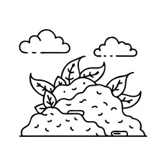compost pile icon, compost pile line art - simple line art of compost pile, perfect for compost pile logos and icons