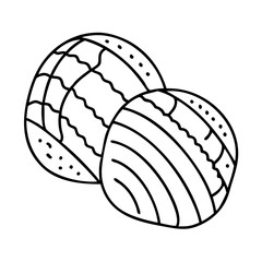 concha mexican sweet bread icon, concha mexican sweet bread line art - simple line art of concha mexican sweet bread, perfect for concha mexican sweet bread logos and icons