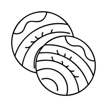 concha mexican sweet bread icon, concha mexican sweet bread line art - simple line art of concha mexican sweet bread, perfect for concha mexican sweet bread logos and icons