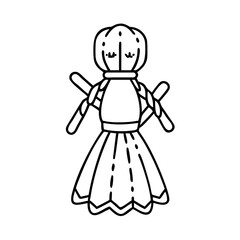 corn husk doll icon, corn husk doll line art - simple line art of corn husk doll, perfect for corn husk doll logos and icons