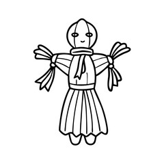 corn husk doll icon, corn husk doll line art - simple line art of corn husk doll, perfect for corn husk doll logos and icons