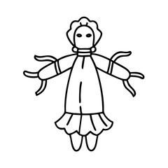 corn husk doll icon, corn husk doll line art - simple line art of corn husk doll, perfect for corn husk doll logos and icons