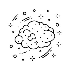 cosmic dust cloud icon, cosmic dust cloud line art - simple line art of cosmic dust cloud, perfect for cosmic dust cloud logos and icons