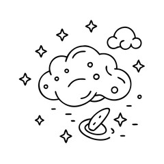 cosmic dust cloud icon, cosmic dust cloud line art - simple line art of cosmic dust cloud, perfect for cosmic dust cloud logos and icons