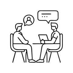 counseling session icon, counseling session line art - simple line art of counseling session, perfect for counseling session logos and icons