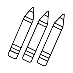 crayons icon, crayons line art - simple line art of crayons, perfect for crayons logos and icons