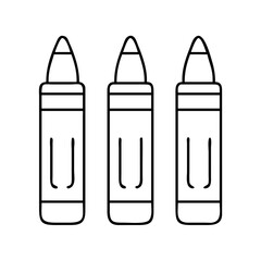 crayons icon, crayons line art - simple line art of crayons, perfect for crayons logos and icons