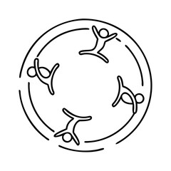 dance circle icon, dance circle line art - simple line art of dance circle, perfect for dance circle logos and icons