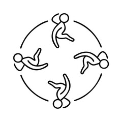 dance circle icon, dance circle line art - simple line art of dance circle, perfect for dance circle logos and icons