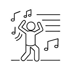 dance music playlist icon, dance music playlist line art - simple line art of dance music playlist, perfect for dance music playlist logos and icons