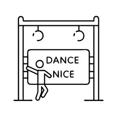 dance studio sign icon, dance studio sign line art - simple line art of dance studio sign, perfect for dance studio sign logos and icons