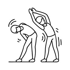 dance warm up stretches icon, dance warm up stretches line art - simple line art of dance warm up stretches, perfect for dance warm up stretches logos and icons